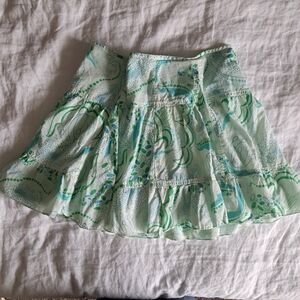 Guess Vintage Y2K Fairycore Green Drop Waist Mini Skirt Size 29